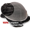 Mens Toupee Human Hair Piece Wigs Replacement System Full Swiss Lace Bleached Knot