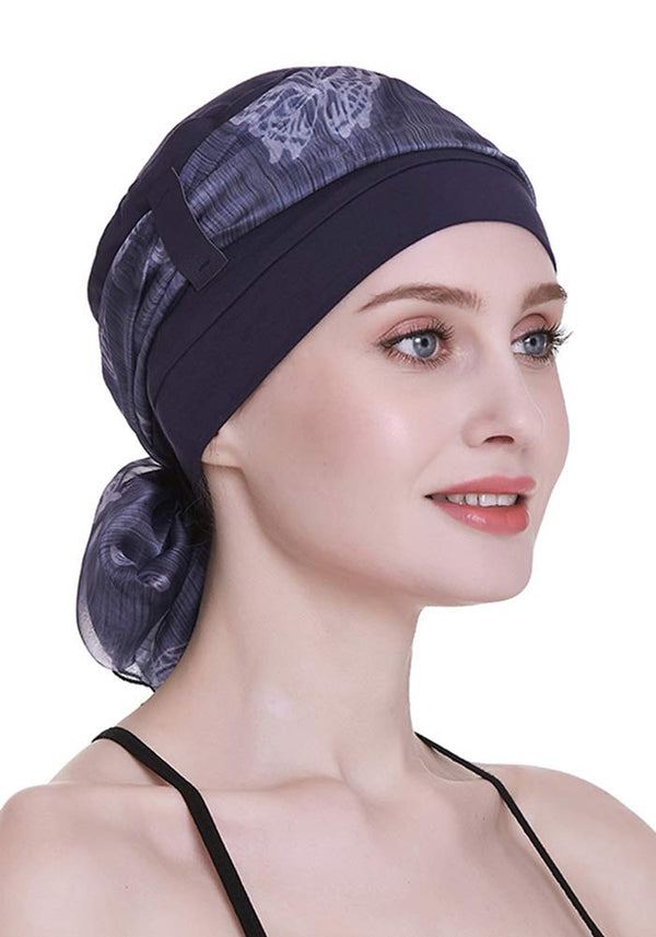 Elegant Chemo Cap With Silky Scarfs For Cancer Women Hair Loss Sleep Beanie