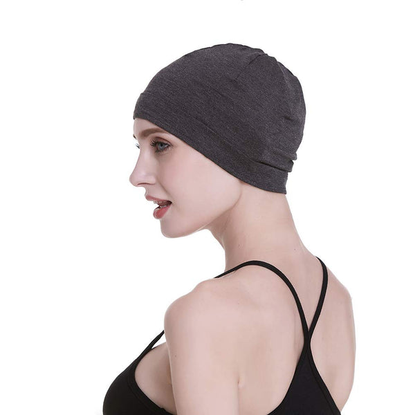 Bamboo Sleep Cap for Hair Loss Home Head Cover for Chemo Women Bike Hard Hat Helmet Liner Cotton Beanie