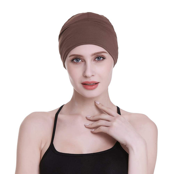 Bamboo Sleep Cap for Hair Loss Home Head Cover for Chemo Women Bike Hard Hat Helmet Liner Cotton Beanie