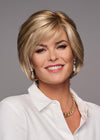 GABOR All Too Well Layered Chin-Length Wig, Textured Chic Cut Hair Wig by Hairuwear, Average Cap, GL8-10 Dark Chestnut