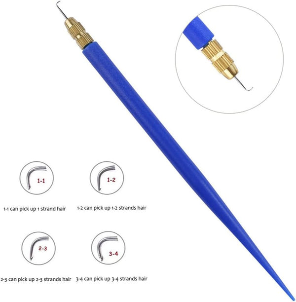 4 Size Ventilating Needle (1-1,1-2,2-3,3-4)&1Plastic Holder For Making Lace Wig/Closure/Frontal Ventilating Needle Net Needle