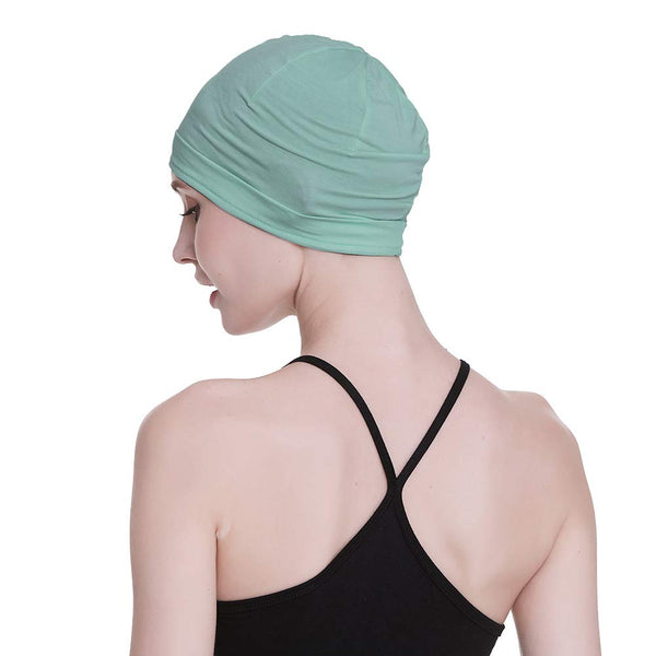 Bamboo Sleep Cap for Hair Loss Home Head Cover for Chemo Women Bike Hard Hat Helmet Liner Cotton Beanie