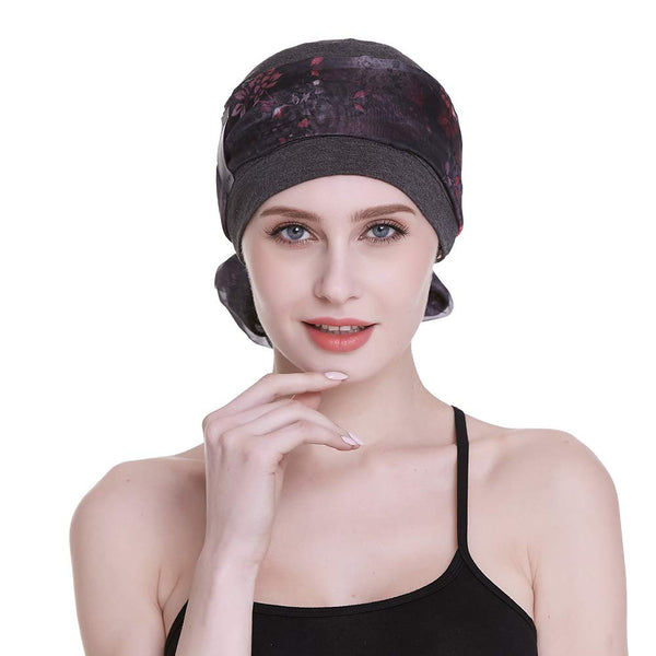 Elegant Chemo Cap With Silky Scarfs For Cancer Women Hair Loss Sleep Beanie
