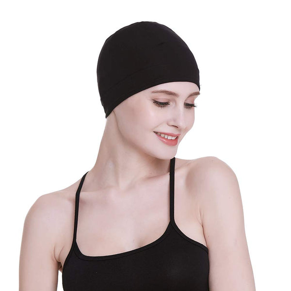 Bamboo Sleep Cap for Hair Loss Home Head Cover for Chemo Women Bike Hard Hat Helmet Liner Cotton Beanie