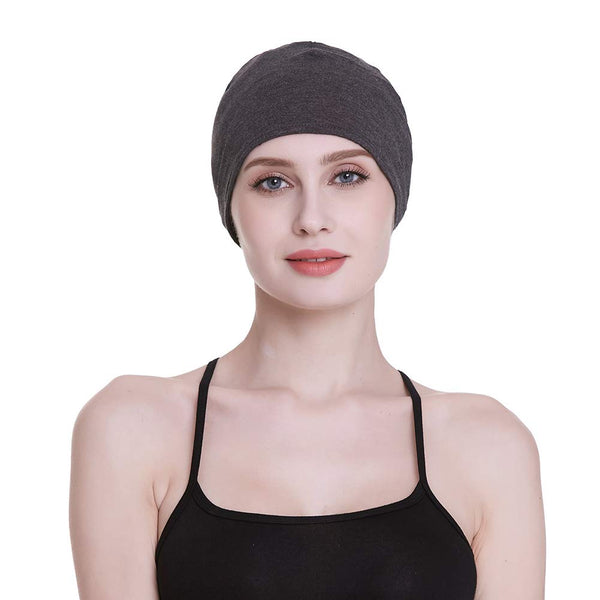 Bamboo Sleep Cap for Hair Loss Home Head Cover for Chemo Women Bike Hard Hat Helmet Liner Cotton Beanie