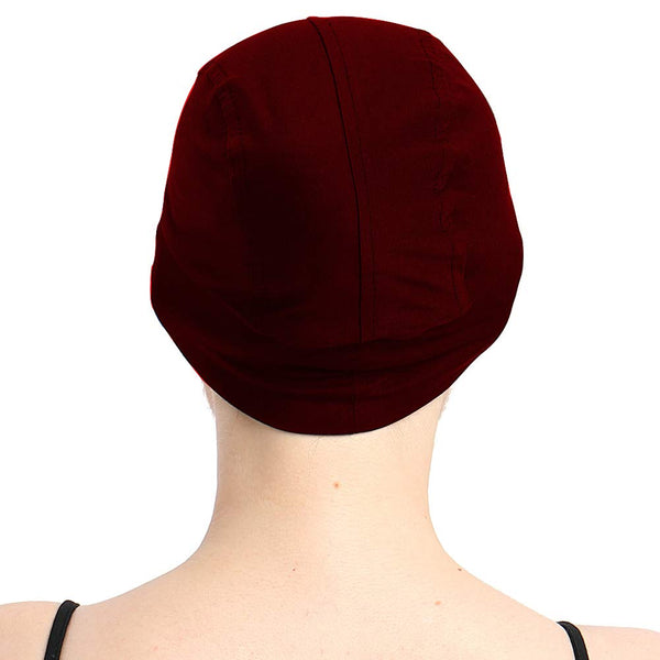 Bamboo Sleep Cap for Hair Loss Home Head Cover for Chemo Women Bike Hard Hat Helmet Liner Cotton Beanie