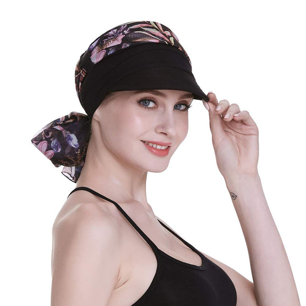 Newsboy Cap for Women Chemo Headwear med skjerf Gaver Hårtap tilgjengelig hele året