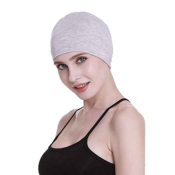 Bamboo Sleep Cap for Hair Loss Home Head Cover for Chemo Women Bike Hard Hat Helmet Liner Cotton Beanie
