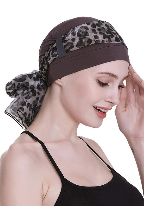 Elegant Chemo Cap With Silky Scarfs For Cancer Women Hair Loss Sleep Beanie