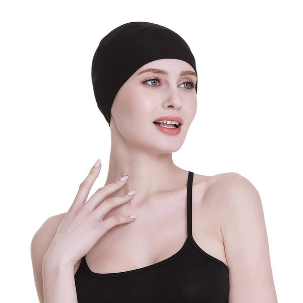 Bamboo Sleep Cap for Hair Loss Home Head Cover for Chemo Women Bike Hard Hat Helmet Liner Cotton Beanie