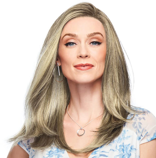 GABOR Front Cover Layered Long Bob Style Wig, Hand-Tied Mono Top by Hairuwear, Average Cap - GF14-22SS Wheat