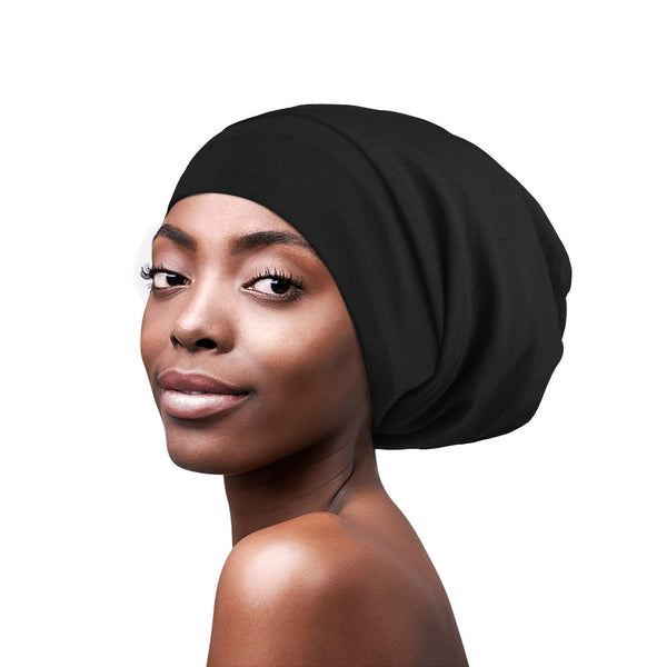 FocusCare Satin Lined Sleep Slouchy Cap Curly Girl Slap Headwear Gifts for Frizzy Hair Women