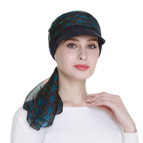Newsboy Cap for Women Chemo Headwear med skjerf Gaver Hårtap tilgjengelig hele året