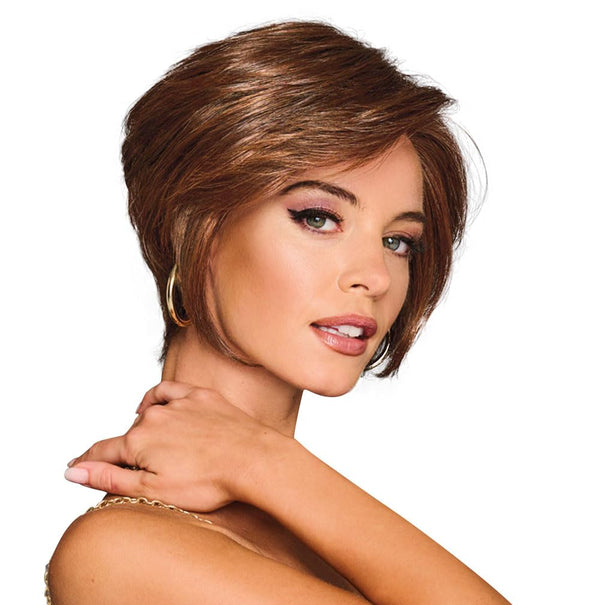 GABOR Best In Class Layered Chin-Length Boycut Wig by Hairuwear, Average Cap, GF56-60 Silver