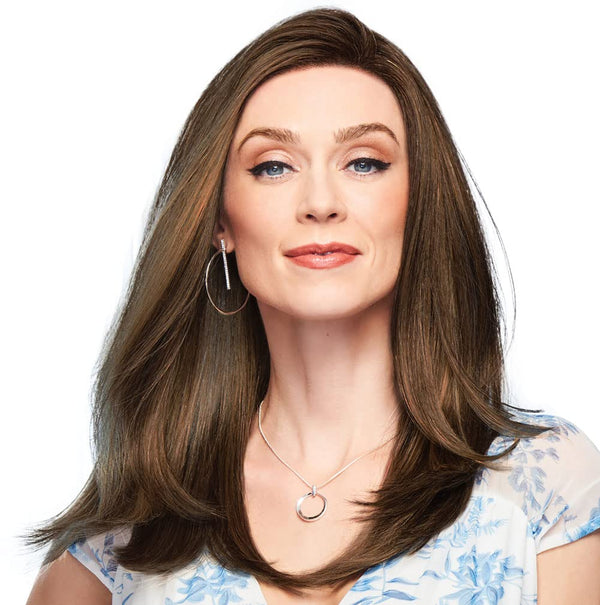 GABOR Front Cover Layered Long Bob Style Wig, Hand-Tied Mono Top by Hairuwear, Average Cap - GF14-22SS Wheat