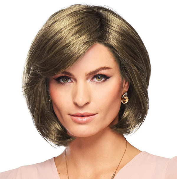 GABOR Curves Ahead Chin-Length Layered Wig by Hairuwear, Average Size CapGL16-27 Buttered Biscuit