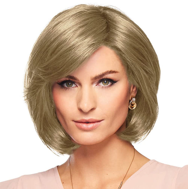 GABOR Curves Ahead Chin-Length Layered Wig by Hairuwear, Average Size CapGL16-27 Buttered Biscuit
