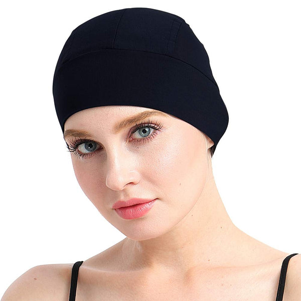 Bamboo Sleep Cap for Hair Loss Home Head Cover for Chemo Women Bike Hard Hat Helmet Liner Cotton Beanie