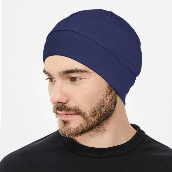 2Pcs/4Pcs 100% Bamboo Viscose Beanies for Men Women Helmet Liner Lightweight Sleeping Cap for Chemo Hair Loss