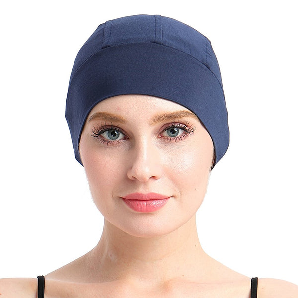 Bamboo Sleep Cap for Hair Loss Home Head Cover for Chemo Women Bike Hard Hat Helmet Liner Cotton Beanie