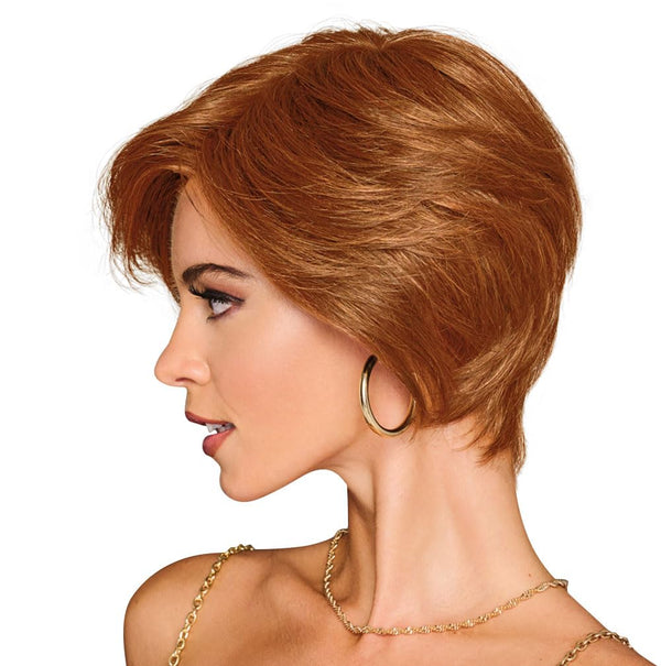 GABOR Best In Class Layered Chin-Length Boycut Wig by Hairuwear, Average Cap, GF56-60 Silver