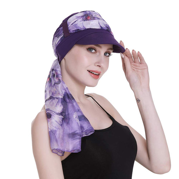 Newsboy Cap for Women Chemo Headwear med skjerf Gaver Hårtap tilgjengelig hele året