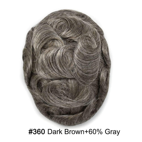 Human Hair Men's Hair Replacement System Full Swiss Lace Front Undetectable Breathable Men's Toupee (5# Medium Light Brown, 8x10-100% Light Med-Light Density)