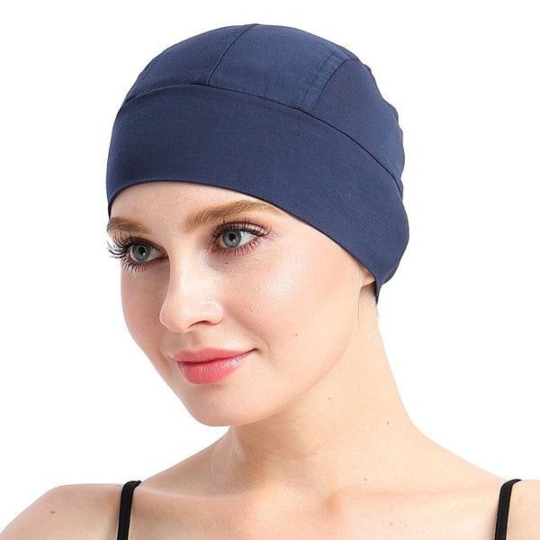Bamboo Sleep Cap for Hair Loss Home Head Cover for Chemo Women Bike Hard Hat Helmet Liner Cotton Beanie