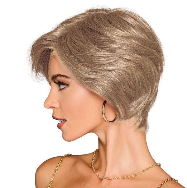 GABOR Best In Class Layered Chin-Length Boycut Wig by Hairuwear, Average Cap, GF56-60 Silver
