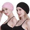 Silk Satin Lined Sleep Cap,Inner 19MM 100% Bulberry Silk Outer Bamboo Viscose Nature Breathable for Hair