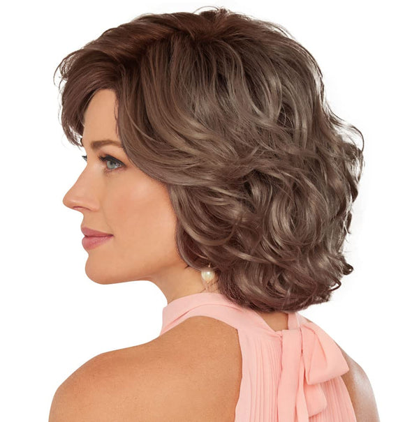 GABOR Blushing Beauty Mid-Length Barrel Curl Wig by Hairuwear, Average Size Cap, GL12-16 Golden Walnut