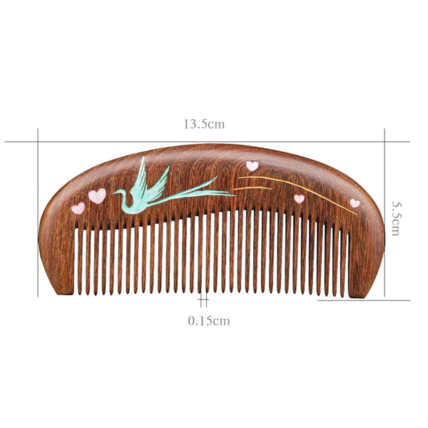 1 piece EXOTIC MYTH wooden comb Natural Anti-static Sandalwood Wooden Hair Comb with gift bag (EM10-3)