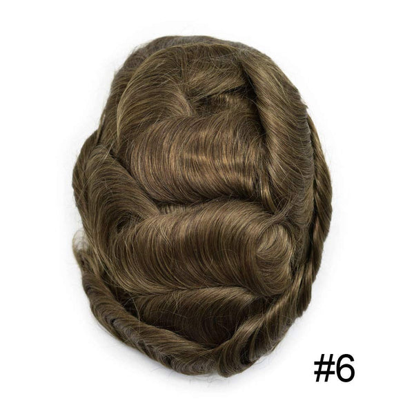 Generisk toupee for menn hårsystem fransk blonder front herre toupee europeisk menneskehår stykke fint mono hår erstatningssystem (1b# av svart, 8x10 ""-120% middels lys til middels tetthet)