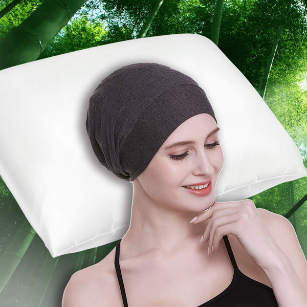 Silke satengforet søvnhette, indre 19mm 100% bulberry silke ytre bambus viskose natur pustende for hår