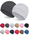 2Pcs/4Pcs 100% Bamboo Viscose Beanies for Men Women Helmet Liner Lightweight Sleeping Cap for Chemo Hair Loss