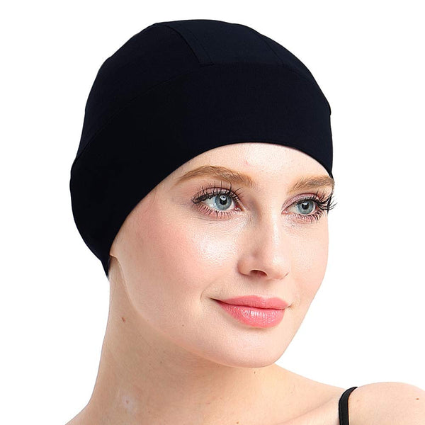 Bamboo Sleep Cap for Hair Loss Home Head Cover for Chemo Women Bike Hard Hat Helmet Liner Cotton Beanie