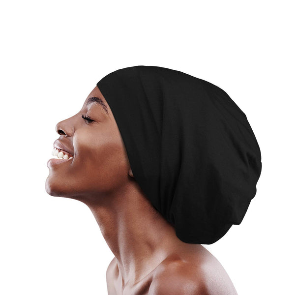 FocusCare Satin Lined Sleep Slouchy Cap Curly Girl Slap Headwear Gifts for Frizzy Hair Women