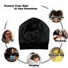 Silk Satin Lined Sleep Cap,Inner 19MM 100% Bulberry Silk Outer Bamboo Viscose Nature Breathable for Hair