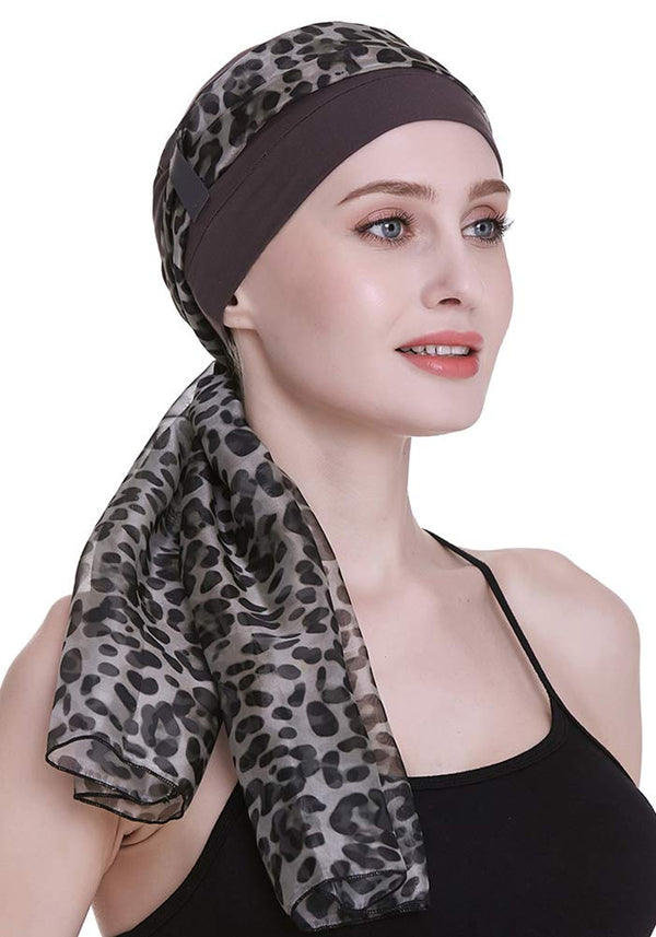 Elegant Chemo Cap With Silky Scarfs For Cancer Women Hair Loss Sleep Beanie