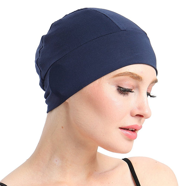 Bamboo Sleep Cap for Hair Loss Home Head Cover for Chemo Women Bike Hard Hat Helmet Liner Cotton Beanie