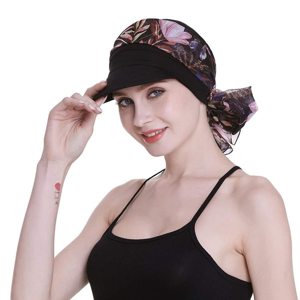 Newsboy Cap for Women Chemo Headwear med skjerf Gaver Hårtap tilgjengelig hele året