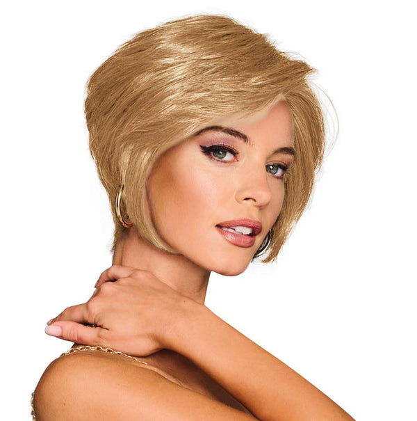 GABOR Best In Class Layered Chin-Length Boycut Wig by Hairuwear, Average Cap, GF56-60 Silver