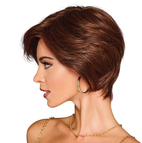 GABOR Best In Class Layered Chin-Length Boycut Wig by Hairuwear, Average Cap, GF56-60 Silver