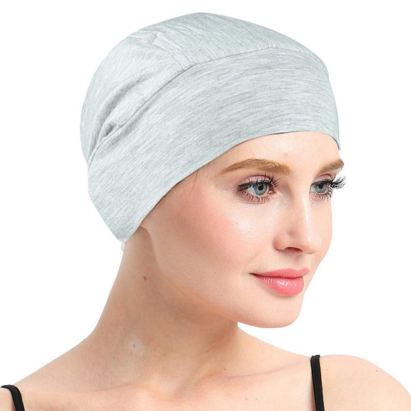 Bamboo Sleep Cap for Hair Loss Home Head Cover for Chemo Women Bike Hard Hat Helmet Liner Cotton Beanie