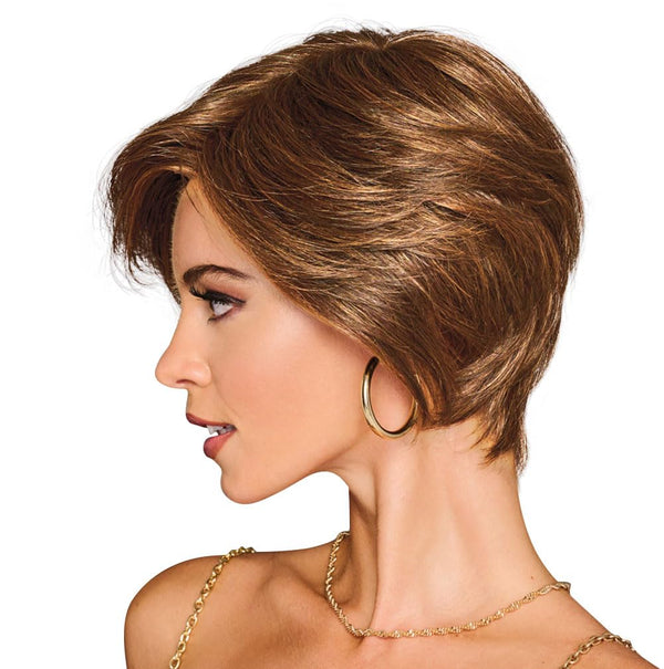 GABOR Best In Class Layered Chin-Length Boycut Wig by Hairuwear, Average Cap, GF56-60 Silver