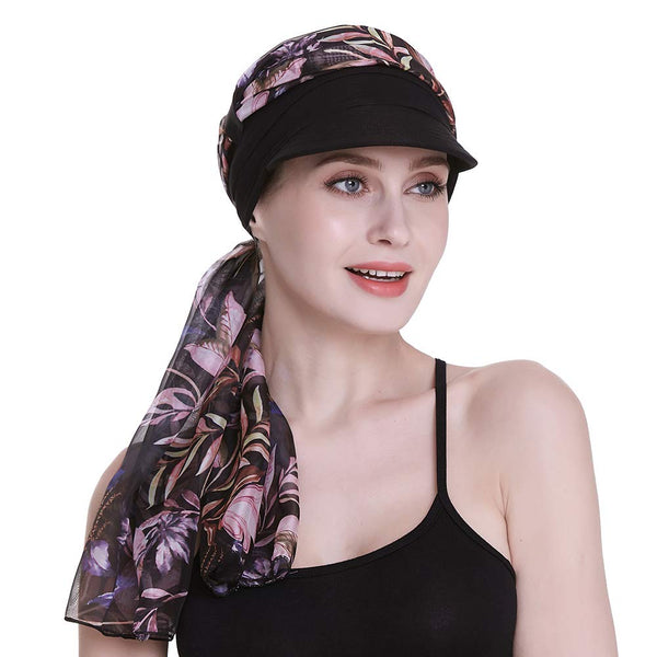Newsboy Cap for Women Chemo Headwear med skjerf Gaver Hårtap tilgjengelig hele året