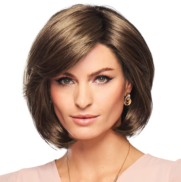 GABOR Curves Ahead Chin-Length Layered Wig by Hairuwear, Average Size CapGL16-27 Buttered Biscuit