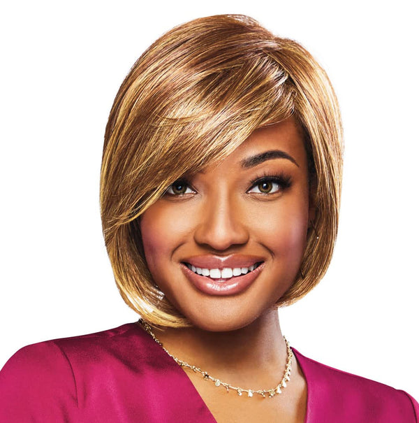 GABOR Curves Ahead Chin-Length Layered Wig by Hairuwear, Average Size CapGL16-27 Buttered Biscuit