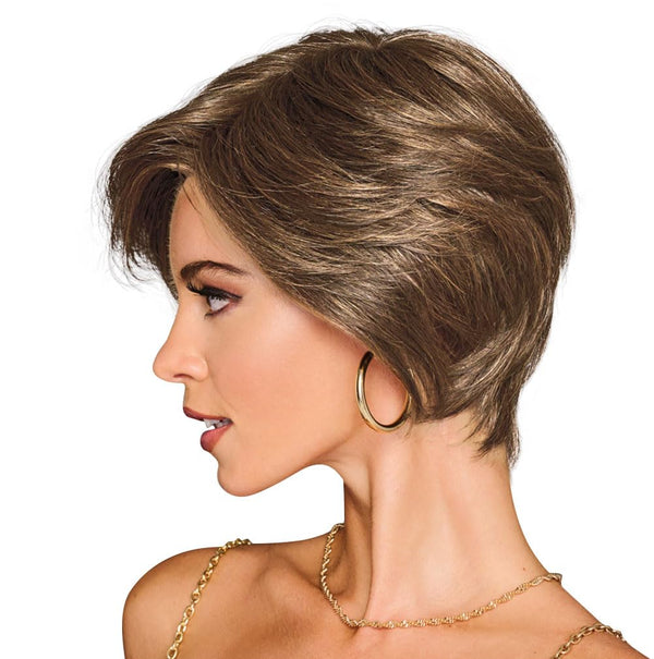 GABOR Best In Class Layered Chin-Length Boycut Wig by Hairuwear, Average Cap, GF56-60 Silver